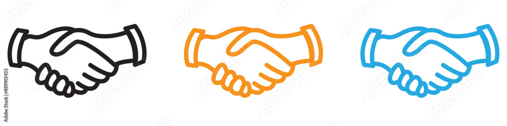 Poster business agreement handshake vector logo set collection for web app ui