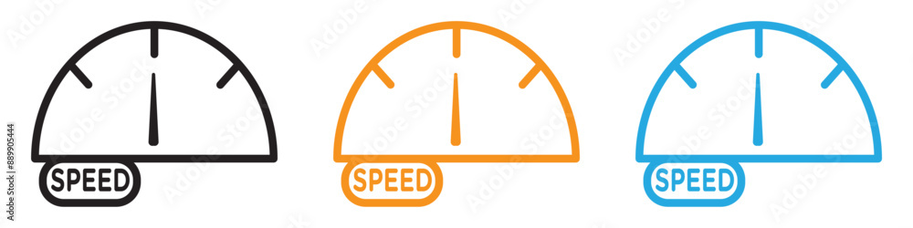 Poster car speedometer vector logo set collection for web app ui