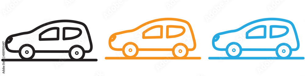 Poster car vector logo set collection for web app ui