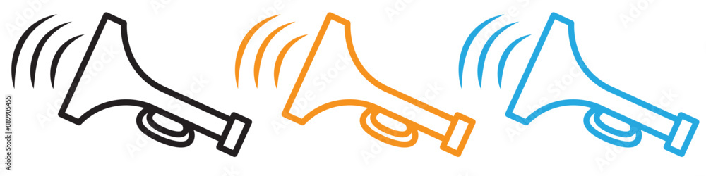 Poster car horn vector logo set collection for web app ui