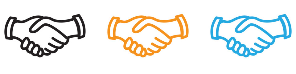 Business agreement handshake vector logo set collection for web app ui