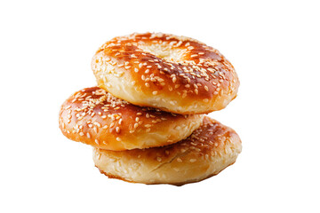Fototapeta premium Sesame Seed Buns Isolated On Black Background