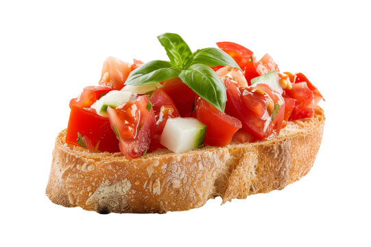 Italian Bruschetta with Tomato, Basil and Cucumber