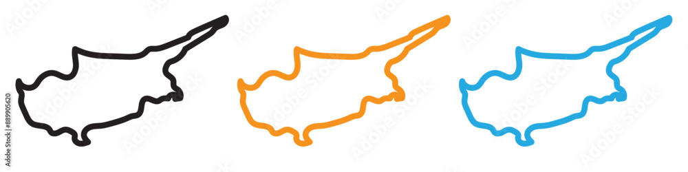 Poster cyprus map vector logo set collection for web app ui