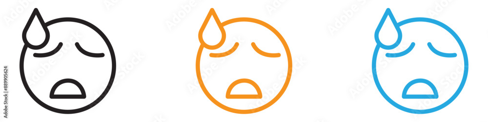 Poster desperate emoji vector logo set collection for web app ui