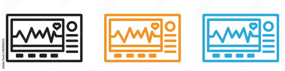 Poster ecg monitor vector logo set collection for web app ui
