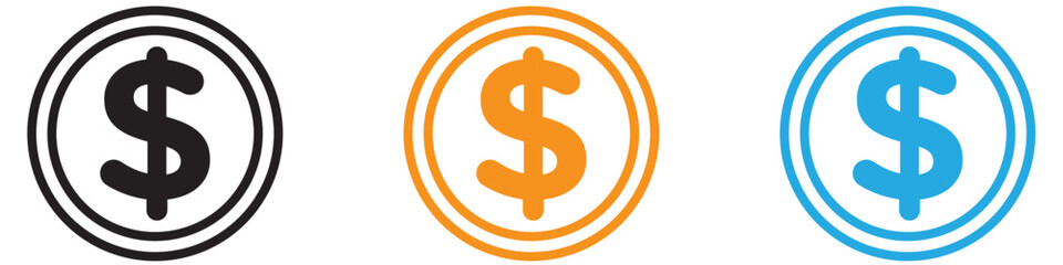 Obraz premium Dollar vector logo set collection for web app ui