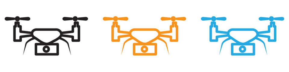 Drone Technology vector logo set collection for web app ui