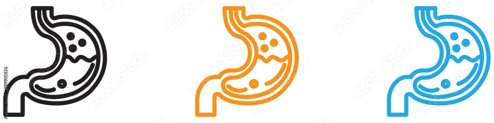 Aufkleber gastritis vector logo set collection for web app ui