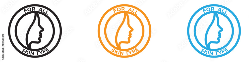 Poster for all skin types vector logo set collection for web app ui