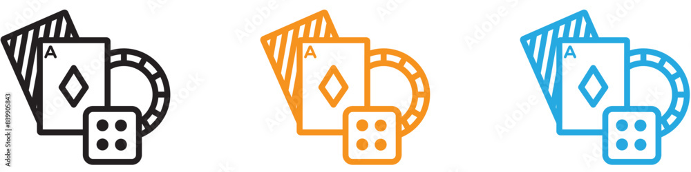 Poster gambling vector logo set collection for web app ui