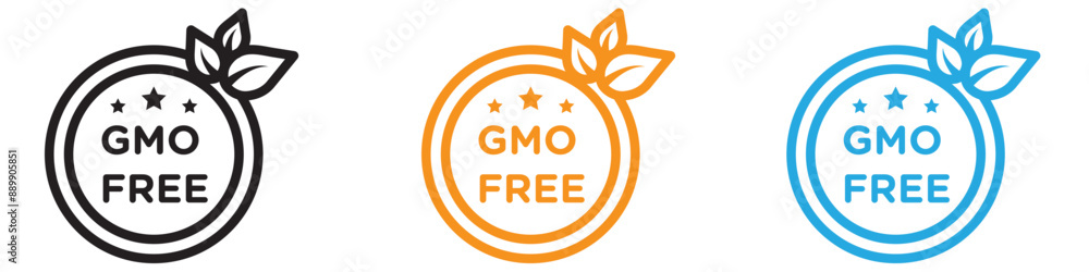 Poster gmo free vector logo set collection for web app ui