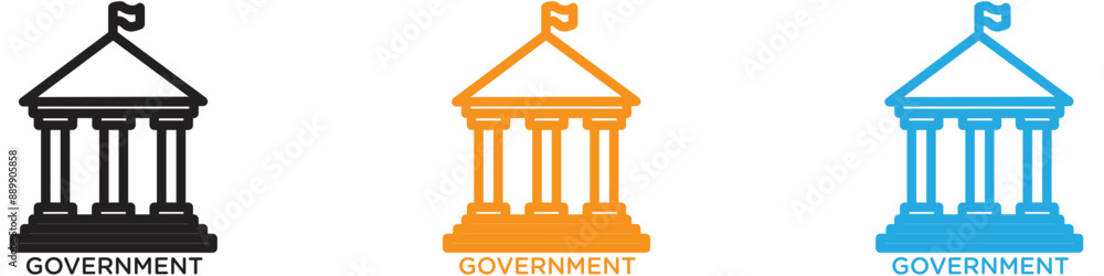 Poster government vector logo set collection for web app ui