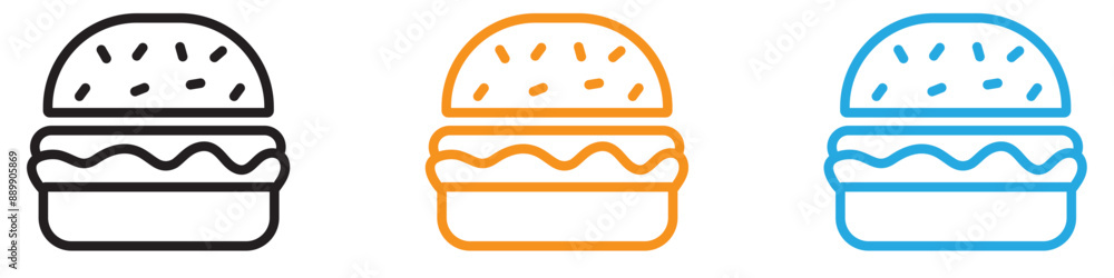 Poster hamburger vector logo set collection for web app ui