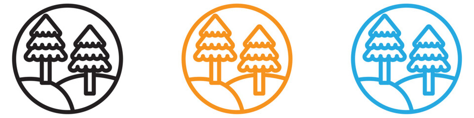 Forest and park trees vector logo set collection for web app ui