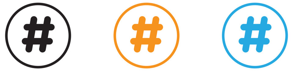 Obraz premium Hashtag vector logo set collection for web app ui