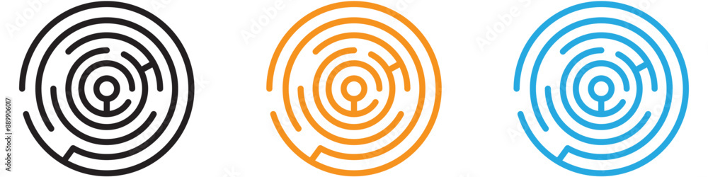 Poster labyrinth vector logo set collection for web app ui