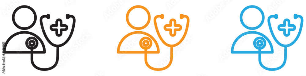 Poster medical check-up vector logo set collection for web app ui