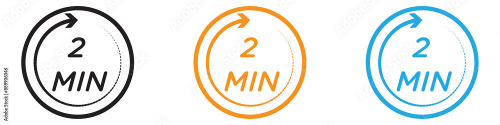 Poster minute timer vector logo set collection for web app ui