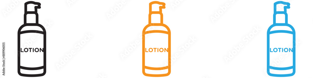 Poster Moisturizing lotion bottle vector logo set collection for web app ui
