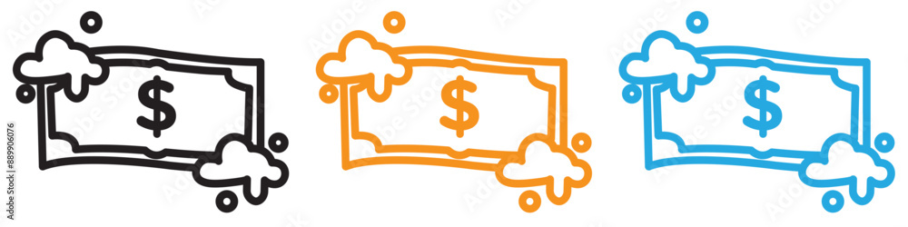 Poster money laundering vector logo set collection for web app ui