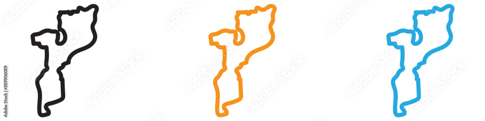 Poster mozambique map vector logo set collection for web app ui