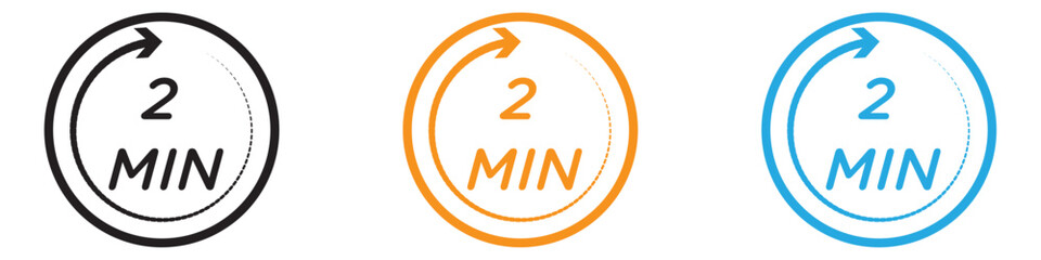 Minute timer vector logo set collection for web app ui