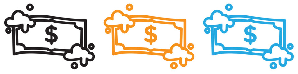 Money laundering vector logo set collection for web app ui
