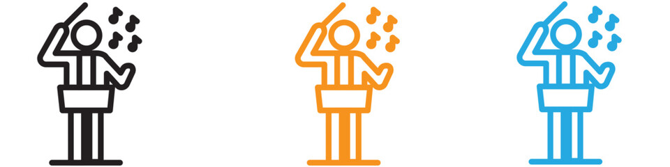 Music conductor vector logo set collection for web app ui