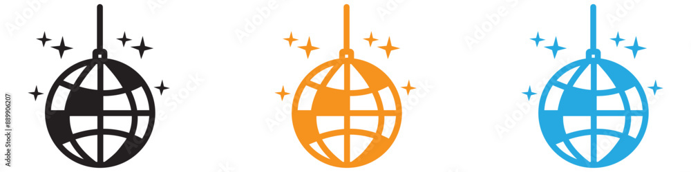 Poster party vector logo set collection for web app ui