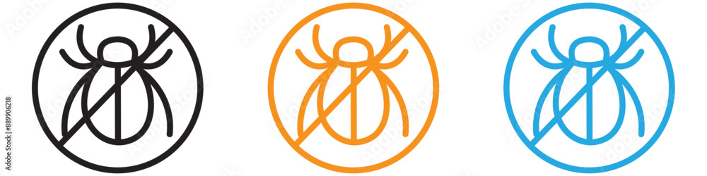 Poster pest control vector logo set collection for web app ui