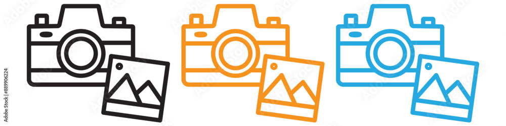 Poster picture snapshot vector logo set collection for web app ui