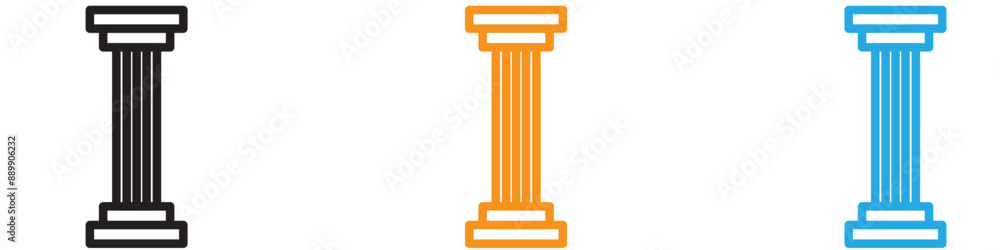 Poster pillar column vector logo set collection for web app ui