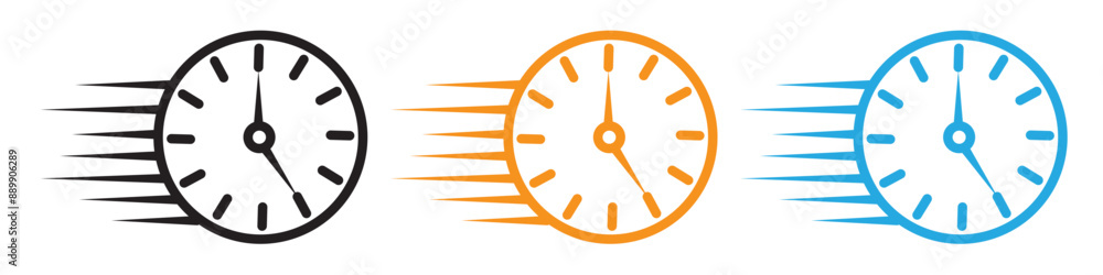 Poster Quick time vector logo set collection for web app ui