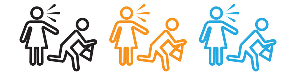 Purse snatcher vector logo set collection for web app ui