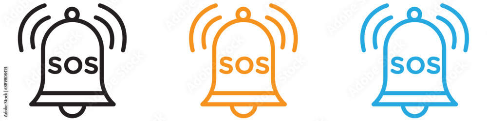 Poster sos emergency vector logo set collection for web app ui