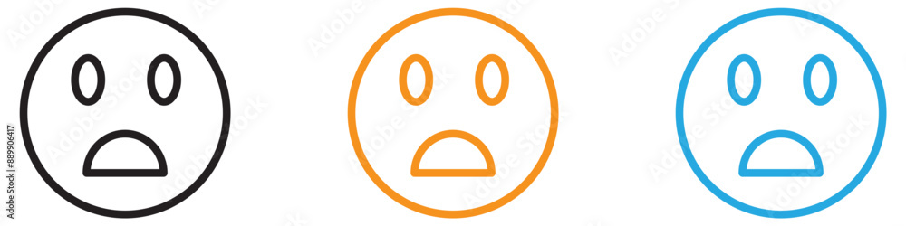 Poster shocked face vector logo set collection for web app ui