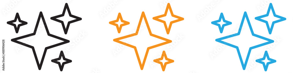 Poster sparkles shine vector logo set collection for web app ui