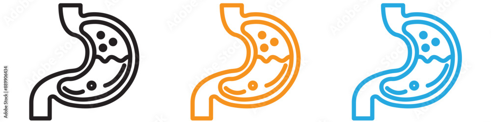 Aufkleber stomach vector logo set collection for web app ui