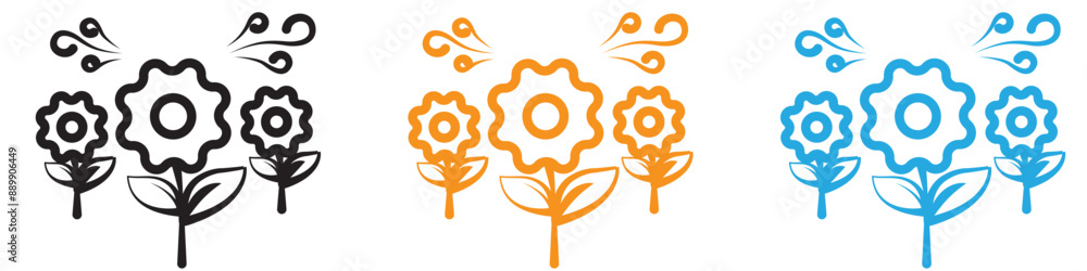 Poster spring season vector logo set collection for web app ui