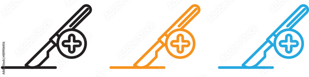 Poster surgery vector logo set collection for web app ui
