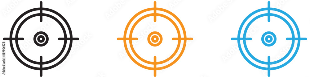 Poster target, aim, focus vector logo set collection for web app ui