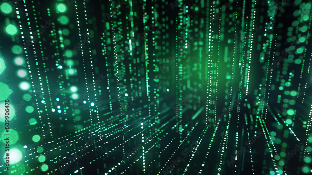 Wall mural abstract communication and future technology data flow