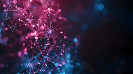 Fototapeta premium Abstract 3D Background with Pink and Blue Network