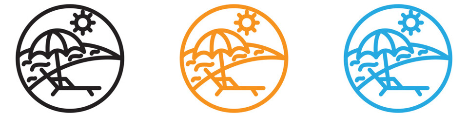 Summer holiday vector logo set collection for web app ui © Krupal