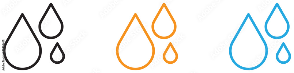 Poster water drops vector logo set collection for web app ui