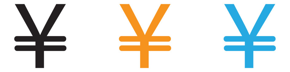 Obraz premium Yen sign vector logo set collection for web app ui