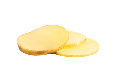 sliced potato isolated