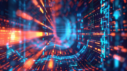 Obraz premium Abstract communication and future technology data flow