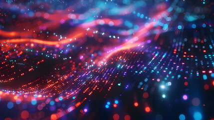 Abstract Background with Red, Blue and Purple Bokeh Lights